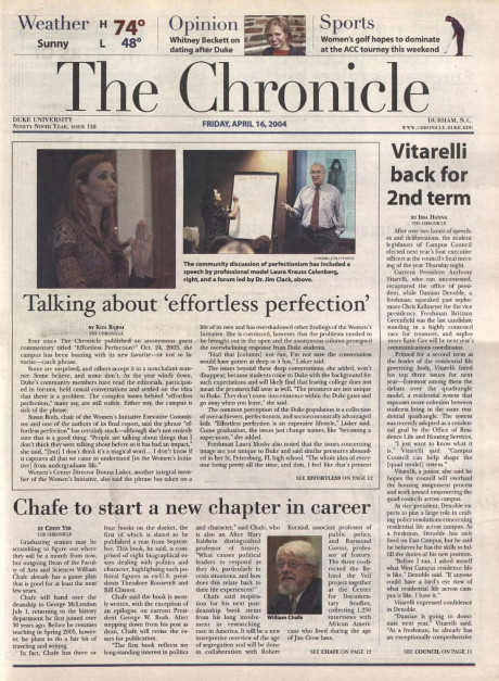 April 16 2004 By Duke Chronicle Archives