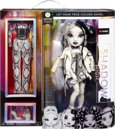 Amazon Com Rainbow High Shadow Series 1 Heather Grayson Grayscale Fashion Doll 2 Grey Designer Outfits To Mix Match With Accessories Great Gift For Kids 6 12 Years Old And Multicolor